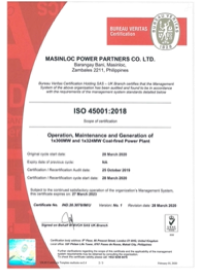 Masinloc Power Plant: ISO 55001:2018